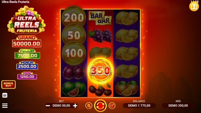 Ultra Reels Fruteria - Coin Collect-mynter med verdier